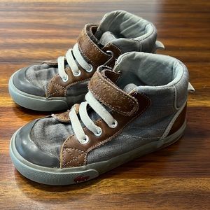 See Kai run brown gray grey neutral high top sneaker shoes size 10.5